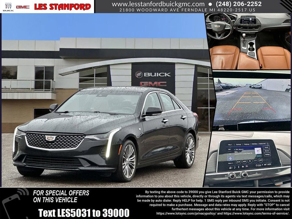 2021 Cadillac CT4 Premium Luxury in Black Raven — front three-quarter view