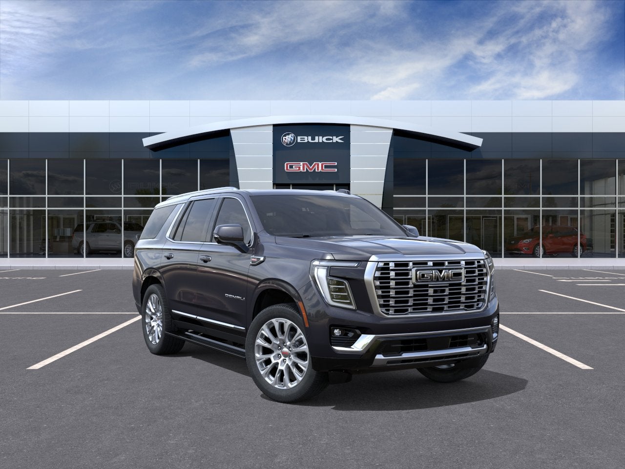 2026 GMC Yukon Denali in Titanium Rush Metallic — front three-quarter view
