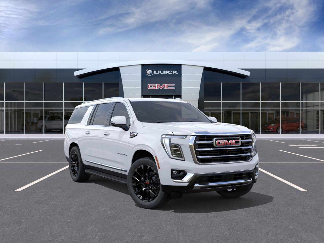 2026 GMC Yukon XL Elevation in Summit White — front three-quarter view