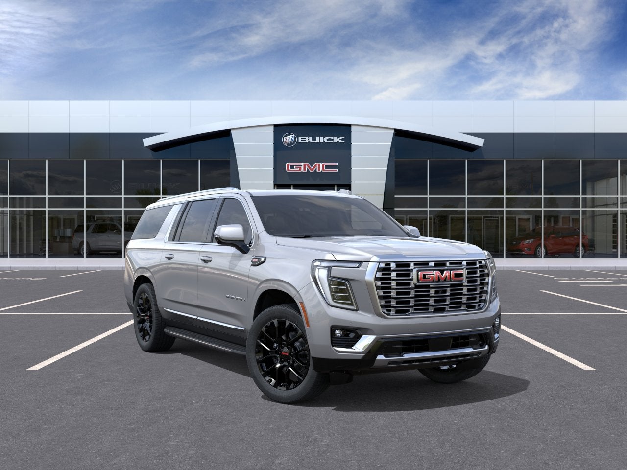 2026 GMC Yukon XL Denali in Sterling Metallic — front three-quarter view