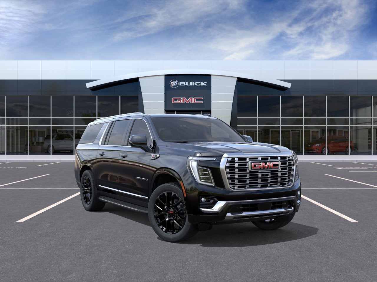2026 GMC Yukon XL Denali in Onyx Black — front three-quarter view