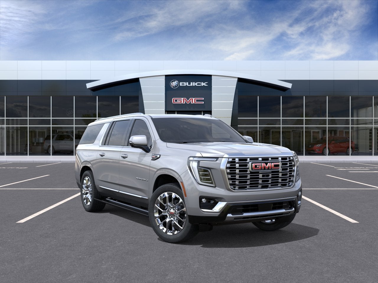 2026 GMC Yukon XL Denali in Sterling Metallic — front three-quarter view