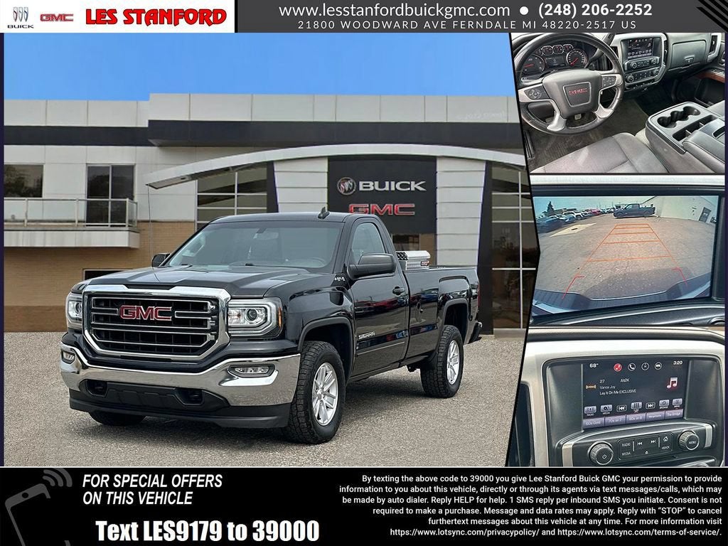2016 GMC Sierra 1500 SLE in Onyx Black — front three-quarter view