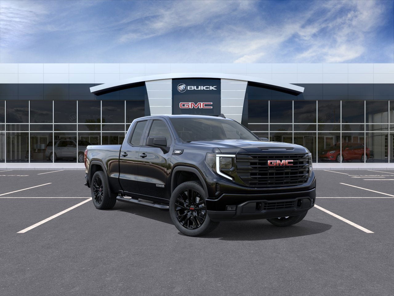 2026 GMC Sierra 1500 Elevation in Onyx Black — front three-quarter view