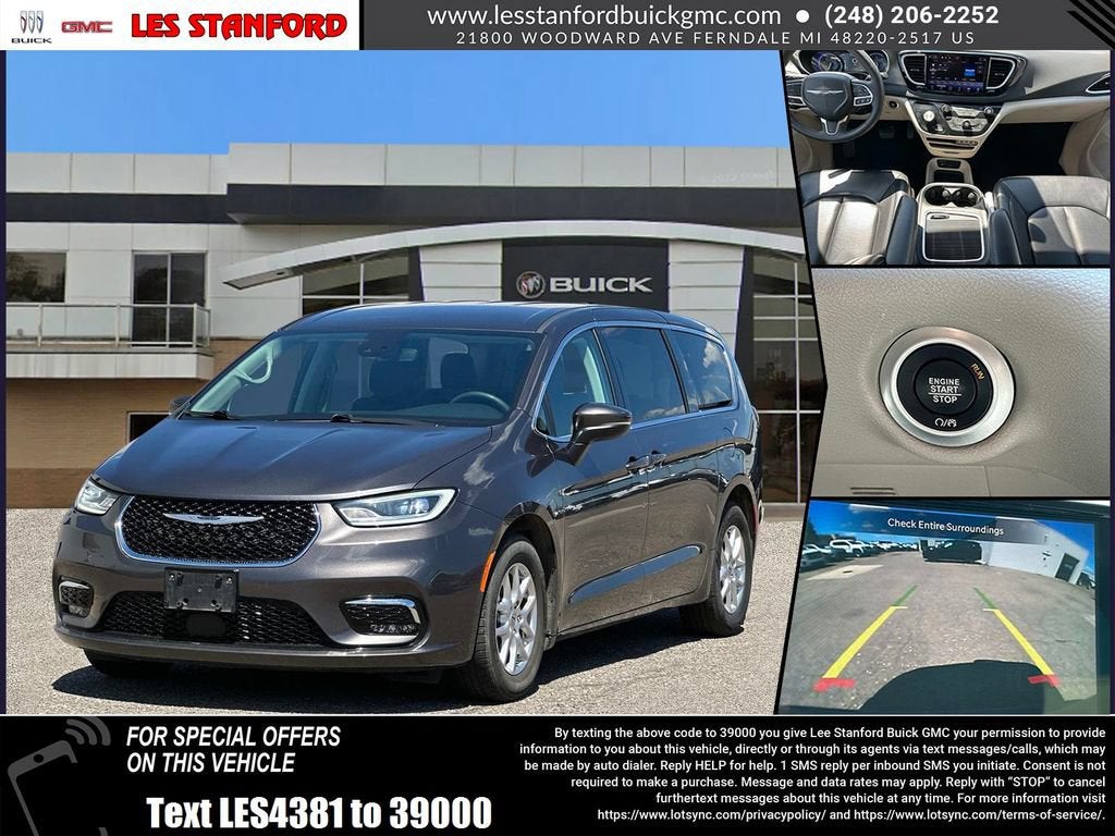 2023 Chrysler Pacifica Touring L in Granite Crystal M — front three-quarter view