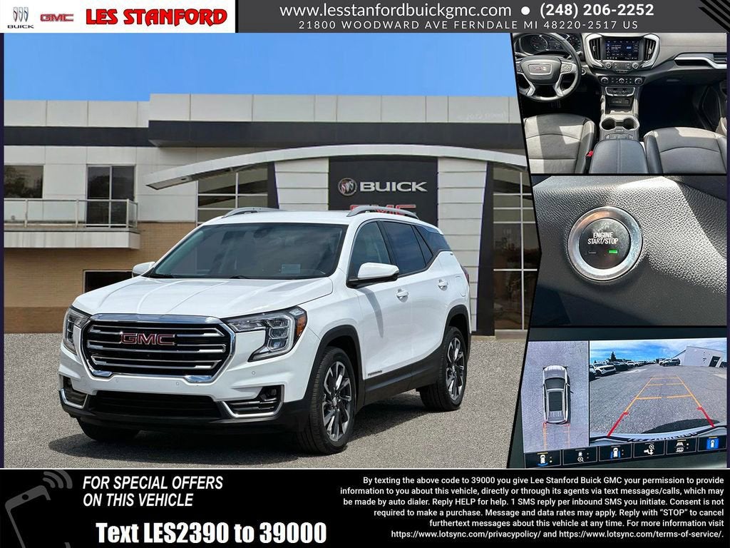 2024 GMC Terrain SLT in Summit White — front three-quarter view