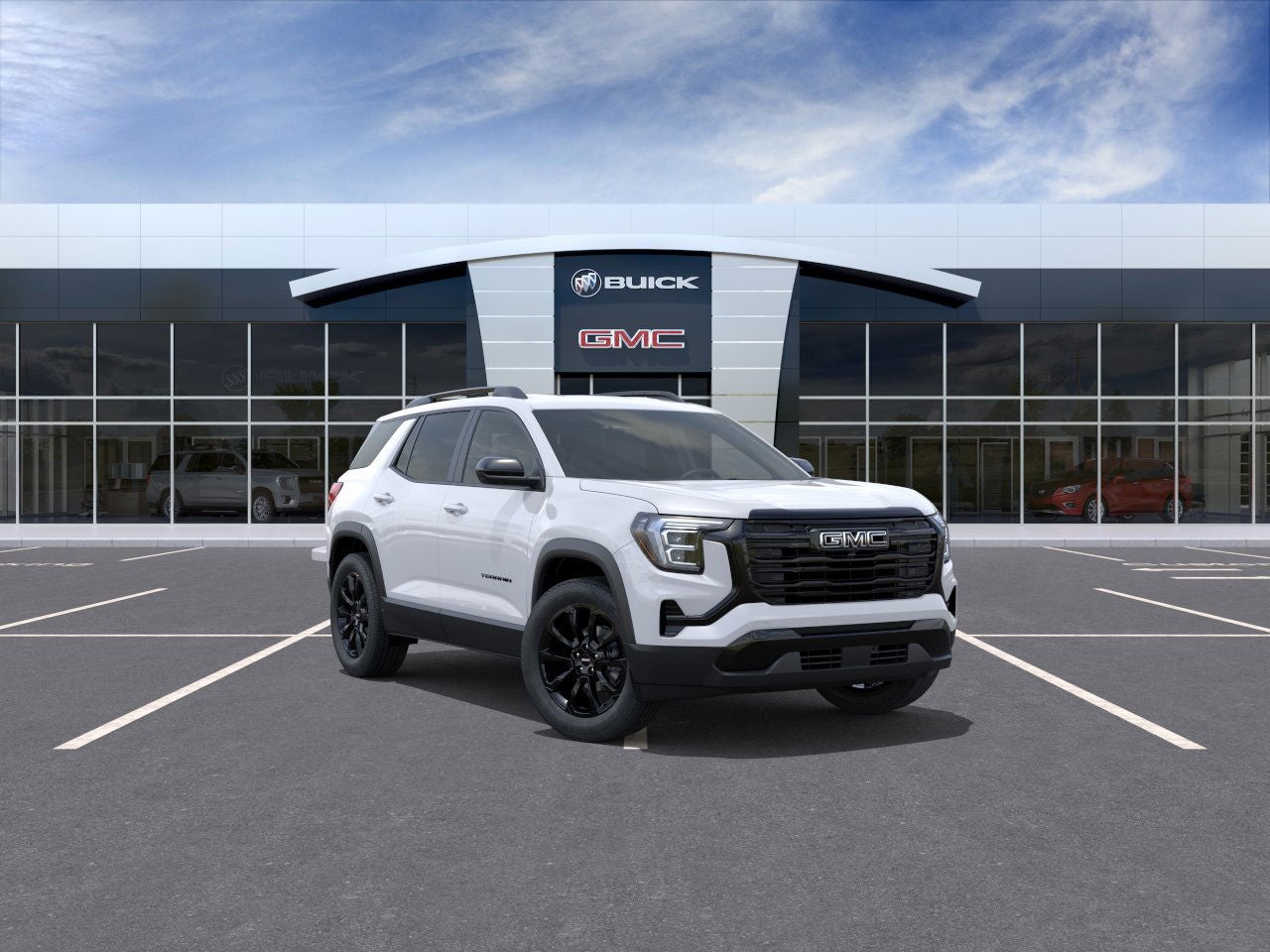 2026 GMC Terrain Elevation in Summit White — front three-quarter view