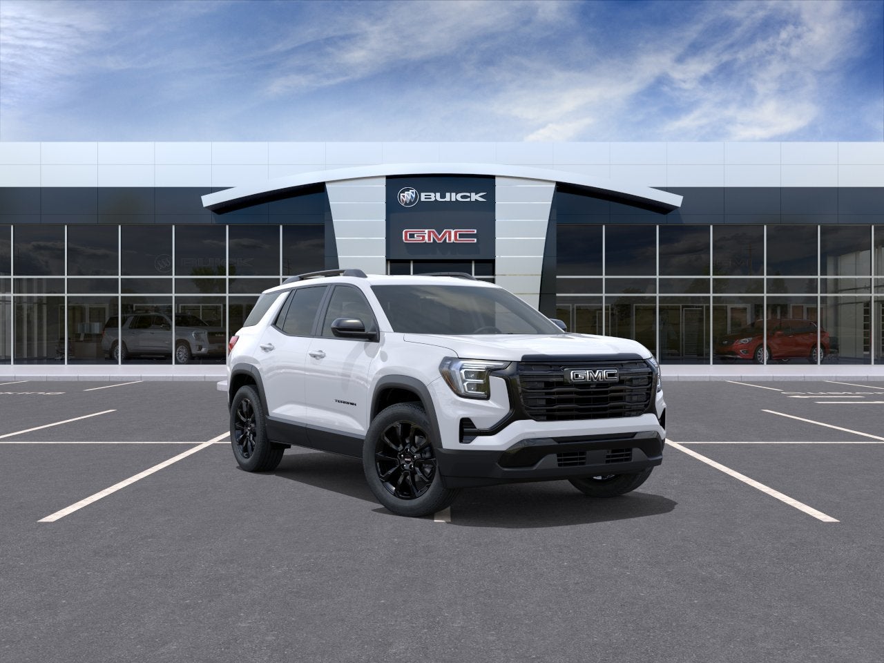 2027 GMC Terrain AWD Elevation in Summit White — front three-quarter view