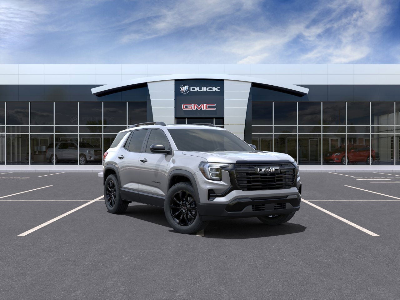 2026 GMC Terrain Elevation in Sterling Metallic — front three-quarter view