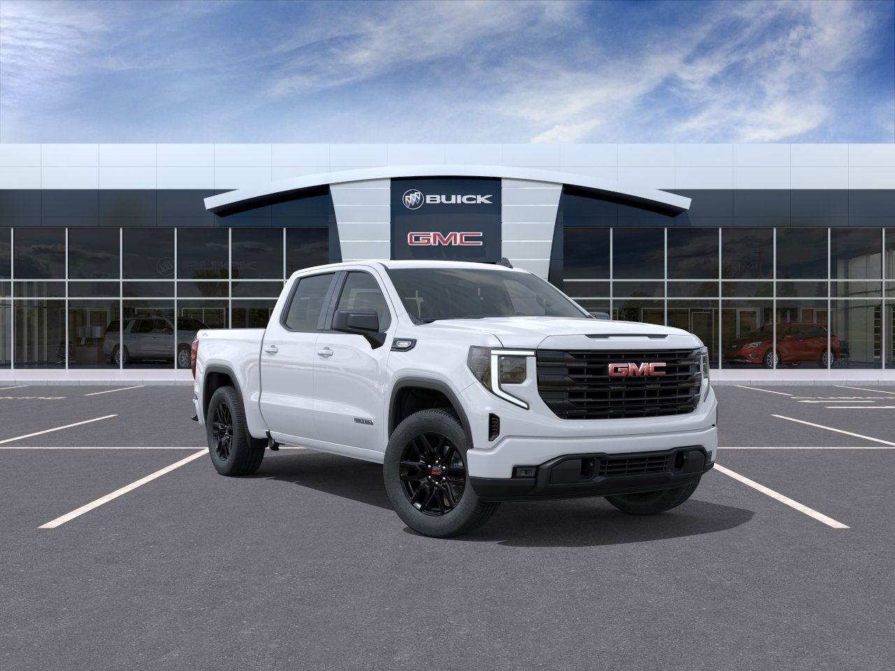 2026 GMC Sierra 1500 Elevation in Summit White — front three-quarter view