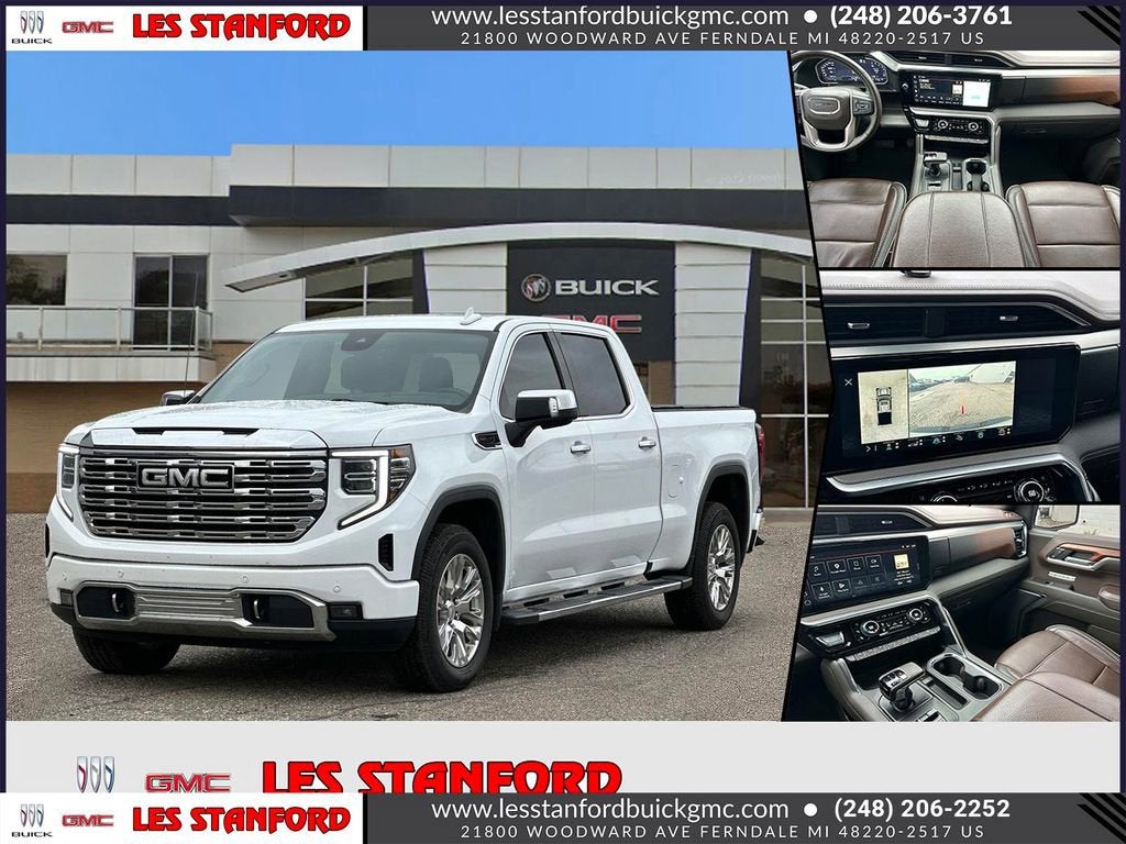 2023 GMC Sierra 1500 Denali in Summit White — front three-quarter view