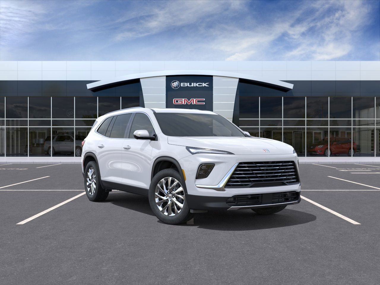 2026 Buick Enclave Preferred in Summit White — front three-quarter view