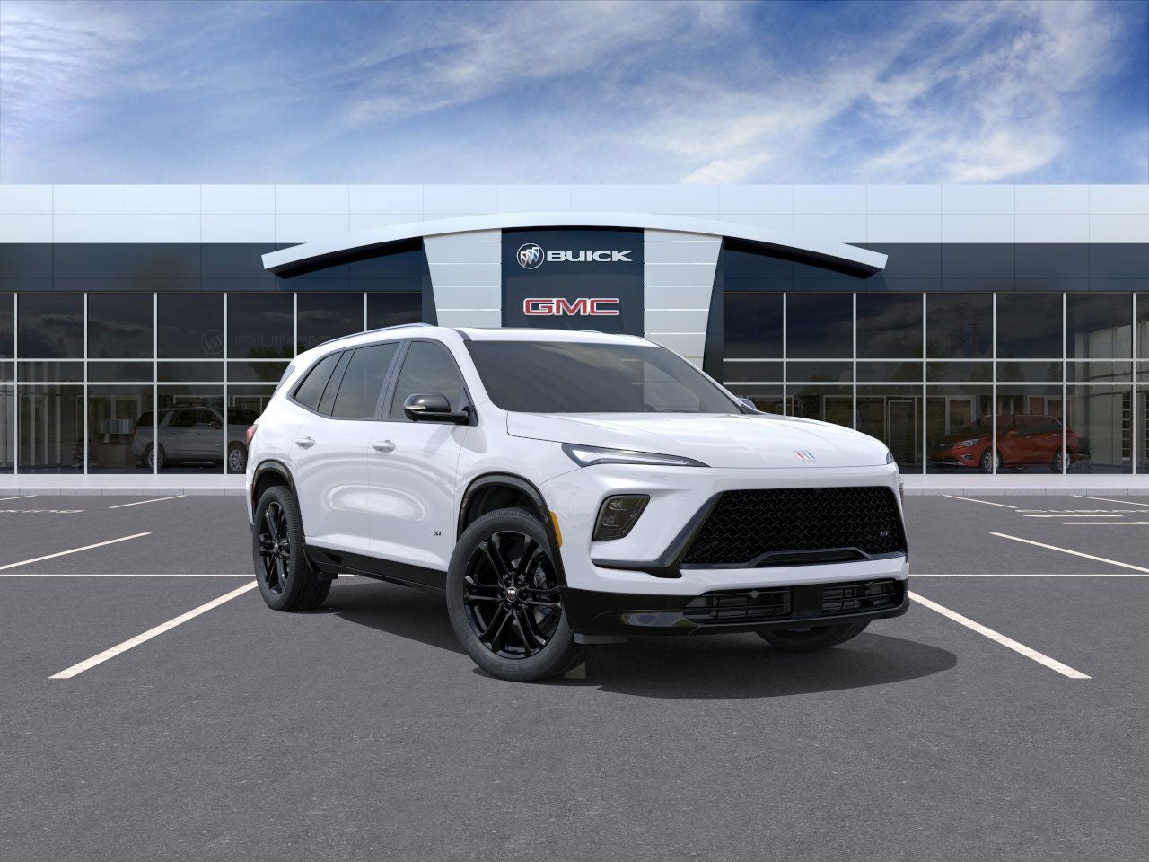 2026 Buick Enclave Sport Touring in Summit White — front three-quarter view