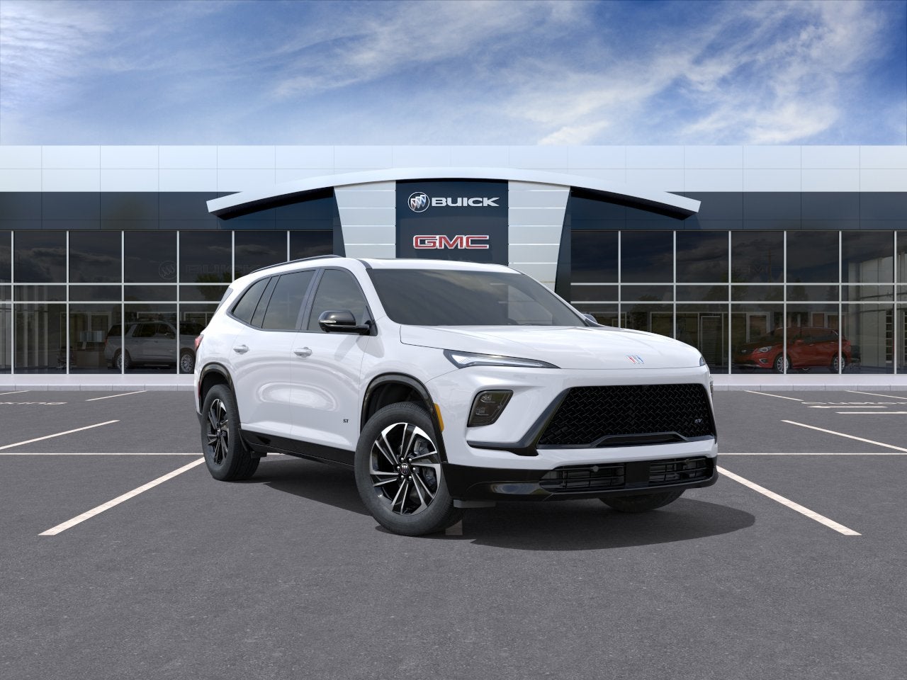 2026 Buick Enclave Sport Touring in Summit White — front three-quarter view