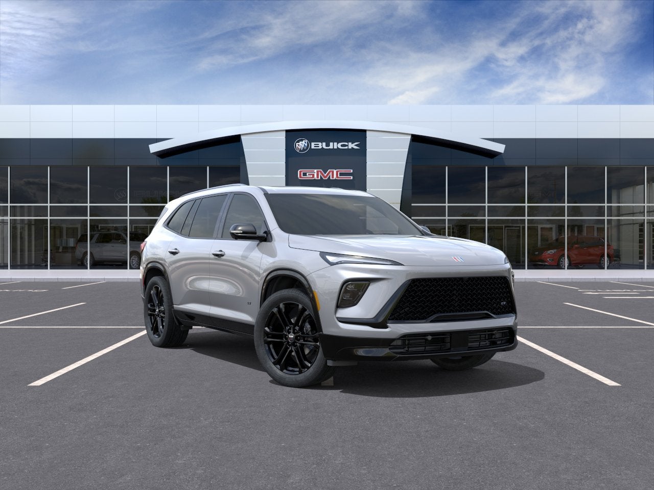 2026 Buick Enclave Sport Touring in Moonstone Gray Metallic — front three-quarter view