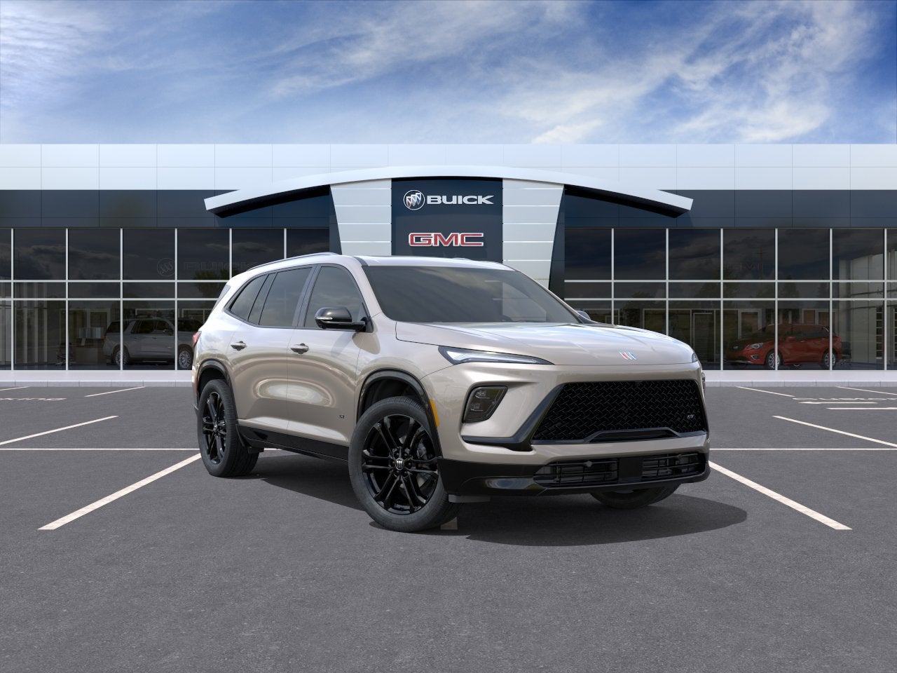 2026 Buick Enclave Sport Touring in Stone Metallic — front three-quarter view