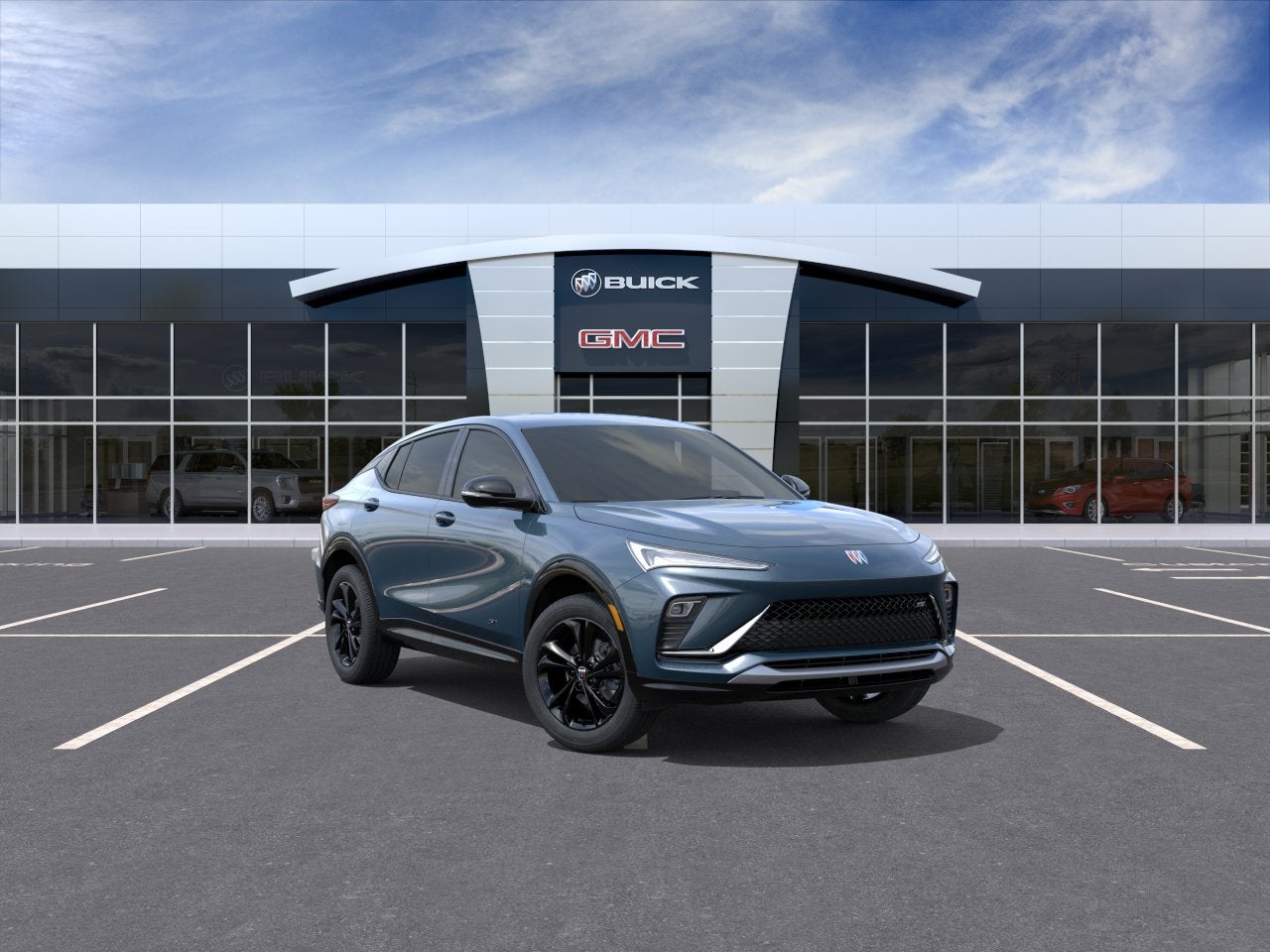 2026 Buick Envista Sport Touring in Ocean Blue Metallic — front three-quarter view