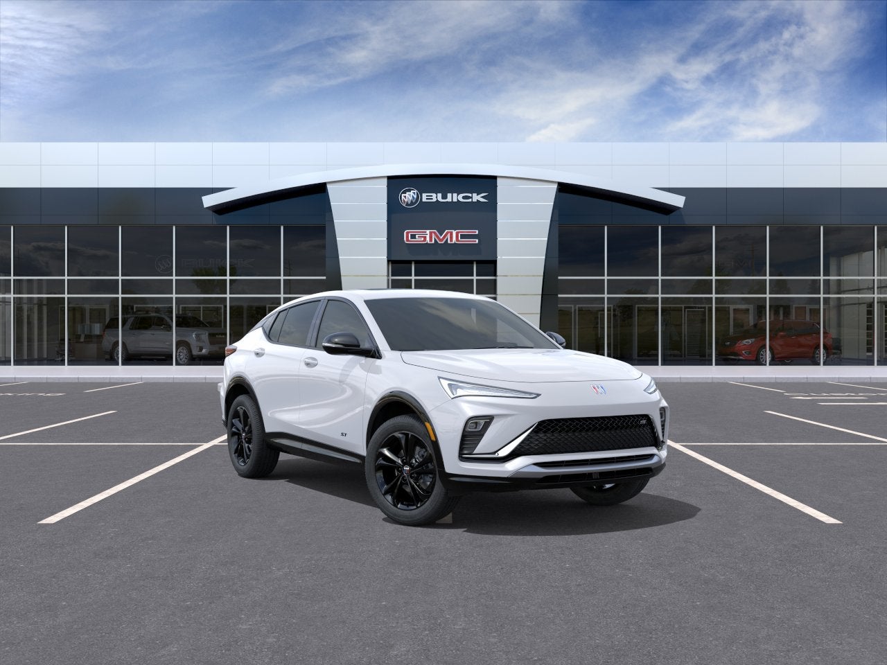 2026 Buick Envista Sport Touring in Summit White — front three-quarter view